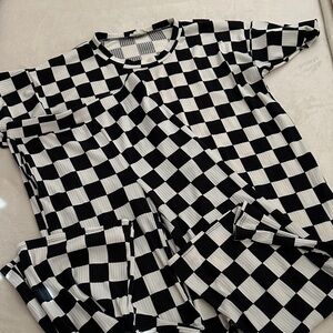 Black and White Checkered tunic and pant set